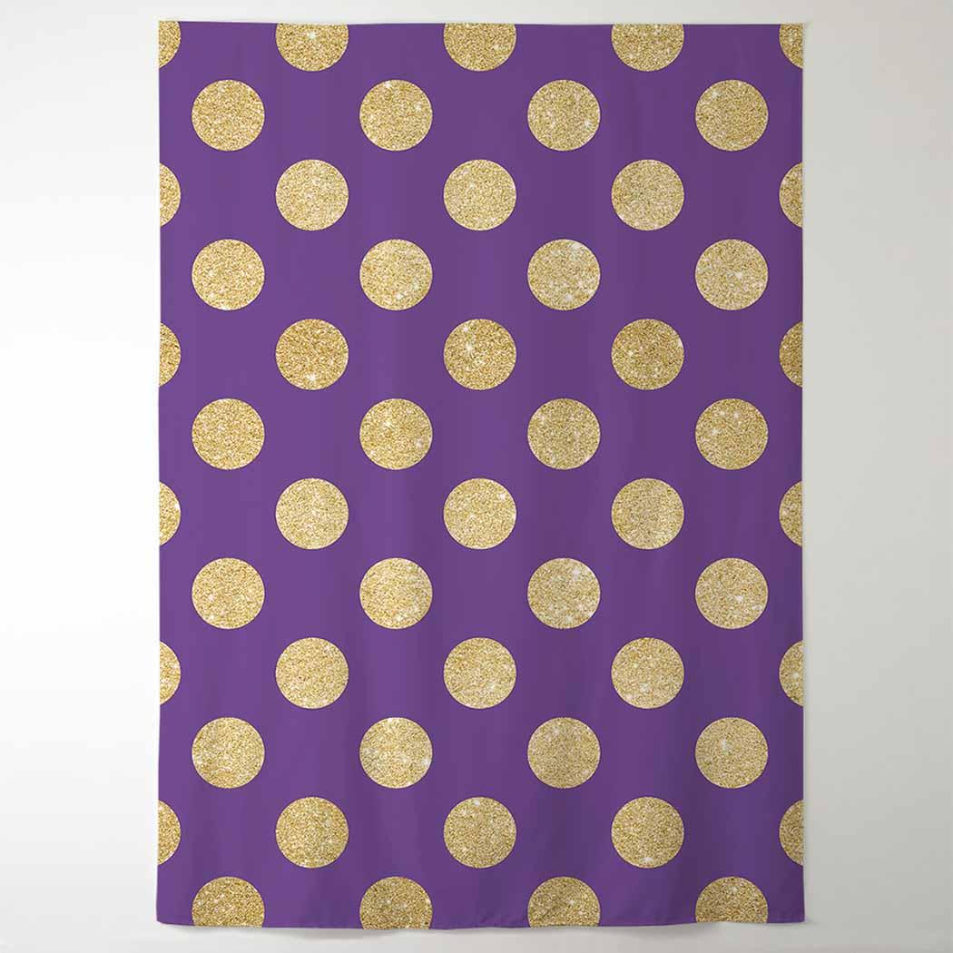Allenjoy Purple Backdrop Golden Dots Sequin Patterns for Photoshoot - Allenjoystudio