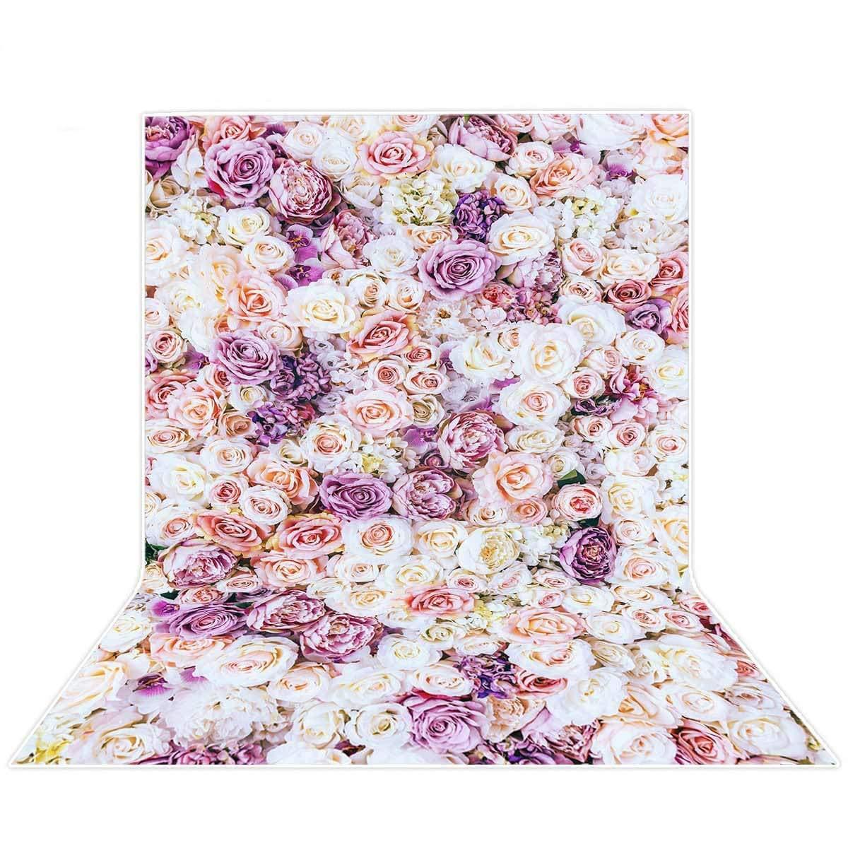 Allenjoy Romantic Purple and Pink Flower Wall Backdrop for Mother's Day - Allenjoystudio
