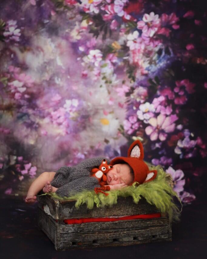 Allenjoy Purple Dreamy Flower Backddrop - Allenjoystudio