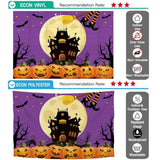 Allenjoy Purple Halloween Bats Star Witch Castle Backdrop - Allenjoystudio