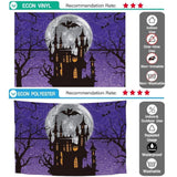 Allenjoy Purple Halloween Backdrop Cute Bats Castle Spider Web Backdrop - Allenjoystudio