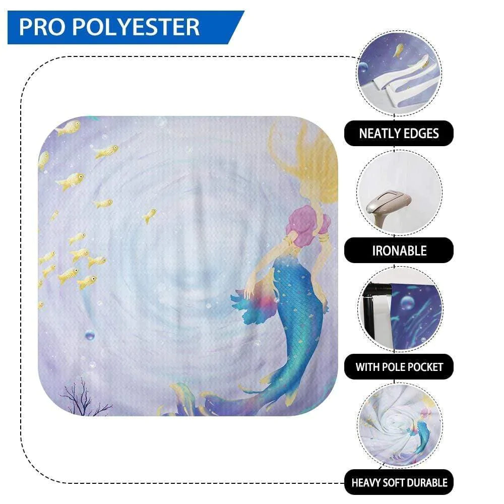 Allenjoy Purple Mermaid Under the Sea Hand Painted Backdrop for Baby Shower Girls - Allenjoystudio