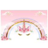 Allenjoy Rainbow Unicorn Backdrop Gold Glitter for Girls Birthday