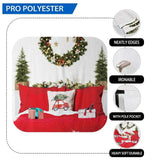 Allenjoy Red Christmas Headboard Bed Backdrop for Family Potrait - Allenjoystudio