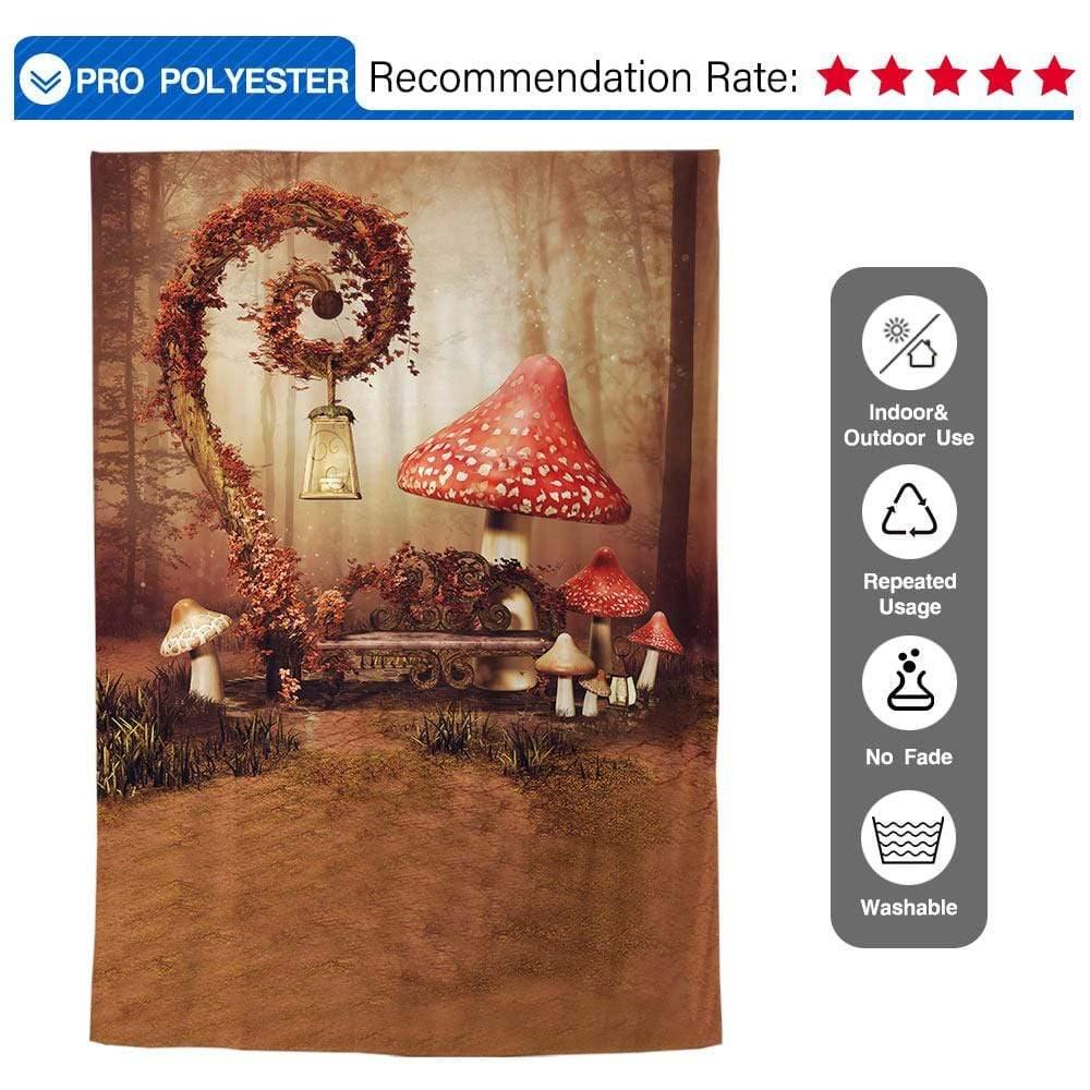 Allenjoy Red Mushroom Alice Wonderland Cute Baby Photo Booth Background for Photo Studio - Allenjoystudio