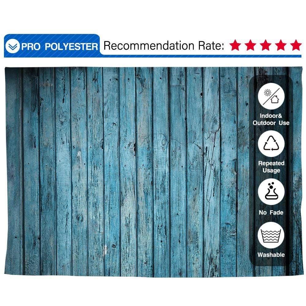 Allenjoy Retro Blue Wooden Photography Backdrop - Allenjoystudio