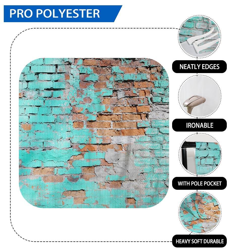 Allenjoy Retro Cracked Teal Bkue Brick Wall Backdrop - Allenjoystudio