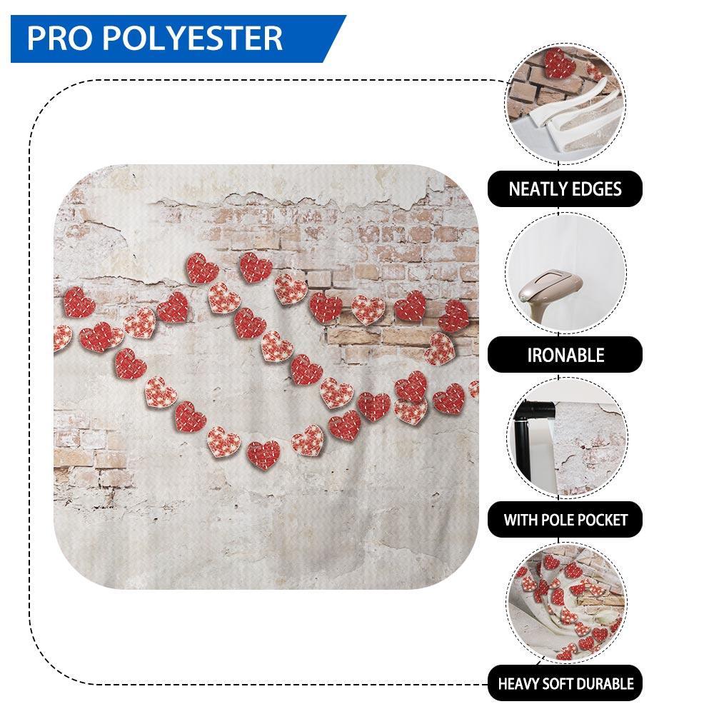 Allenjoy Retro Red Heart Cracked Brick Wall Backdrop - Allenjoystudio