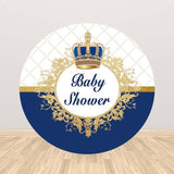 Allenjoy Royal Blue Crown Backdrop  for Baby Shower