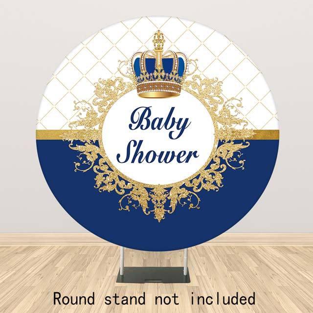 Allenjoy Royal Blue Crown Backdrop  for Baby Shower - Allenjoystudio
