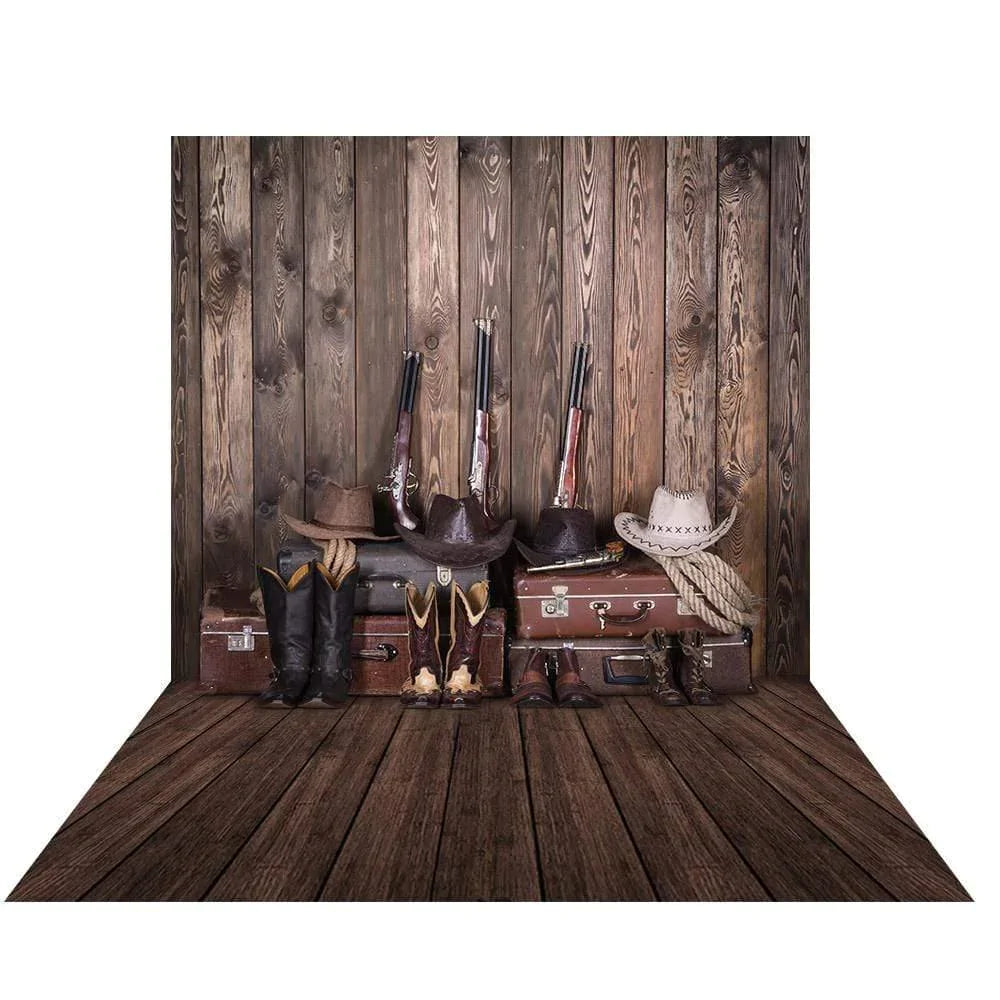 Allenjoy Western Cowboy Leather Boots Trunk Backdrop - Allenjoystudio