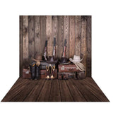 Allenjoy Western Cowboy Leather Boots Trunk Backdrop