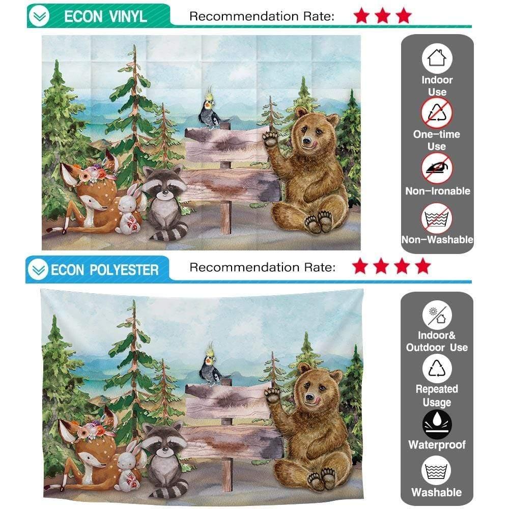 Allenjoy Safari Woodland Jungle Watercolor Animal Backdrop - Allenjoystudio