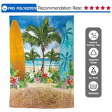 Allenjoy Sandy Beach Coconut Tree Surfboard Painting Backdrop - Allenjoystudio