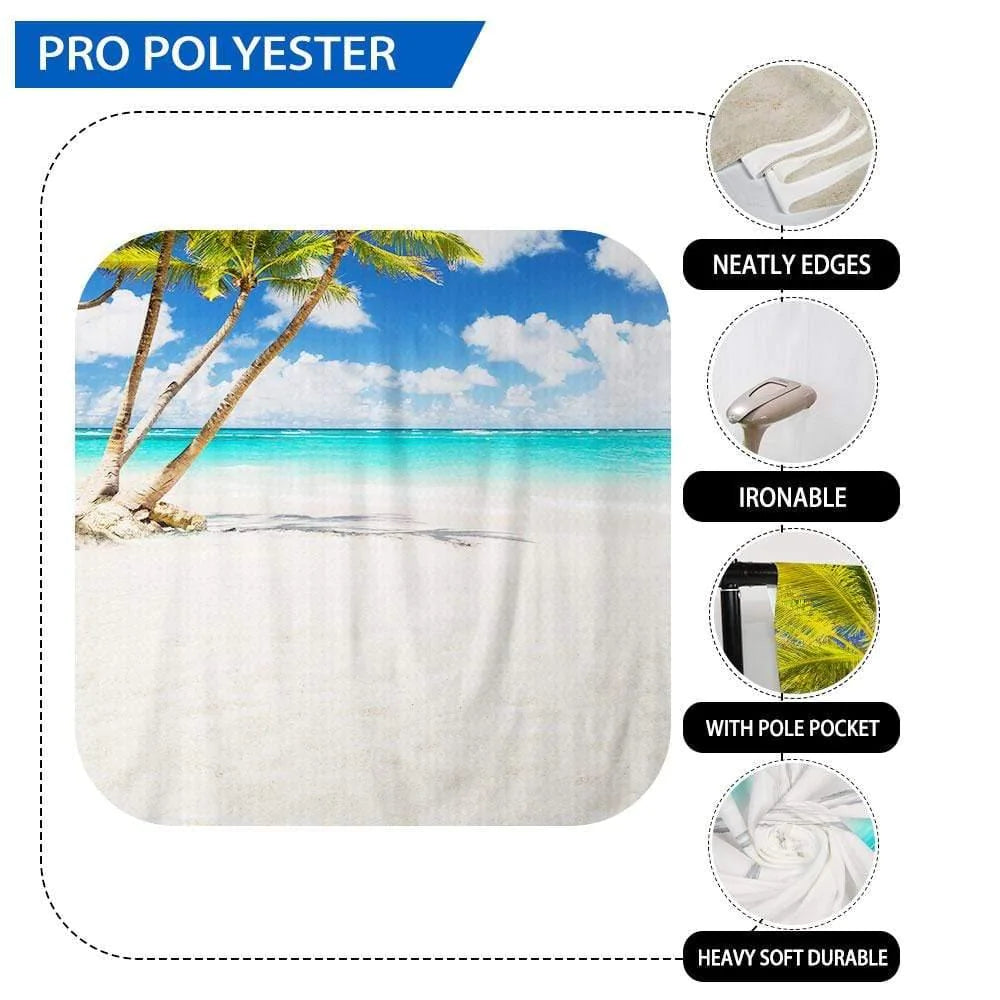 Allenjoy Coconut Tree Sky Cloud Sandy Beach Backdrop - Allenjoystudio