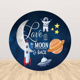 Allenjoy Space Astronaut Galaxy Moon Round Backdrop