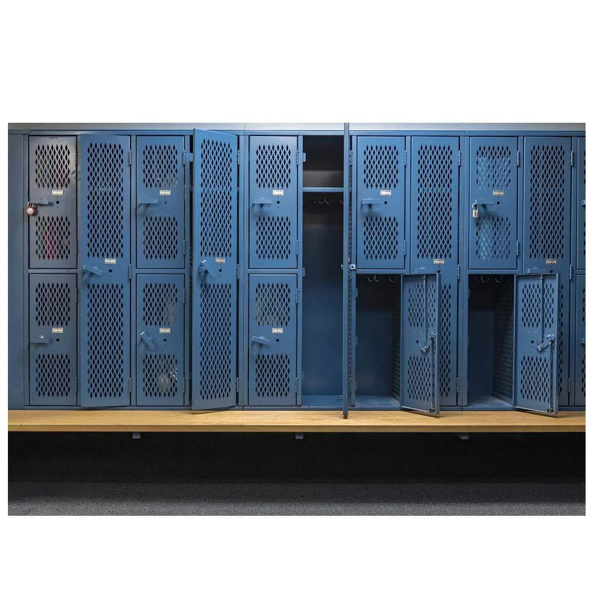 Allenjoy Sport Backdrop Blue Metal Cage Locker Room - Allenjoystudio