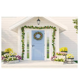 Allenjoy Spring White Wooden House Tulip Flowerpot Backdrop
