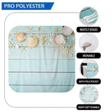 Allenjoy Starfish and the Shells Decor Blue Wooden Backdrop - Allenjoystudio