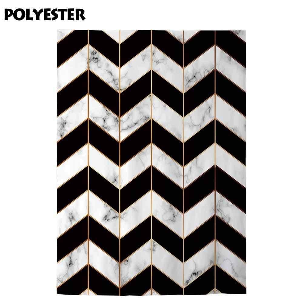 Allenjoy Stripes and Chevron Backdrop White Marble Black Chevron Backdrop for Photo Studio - Allenjoystudio