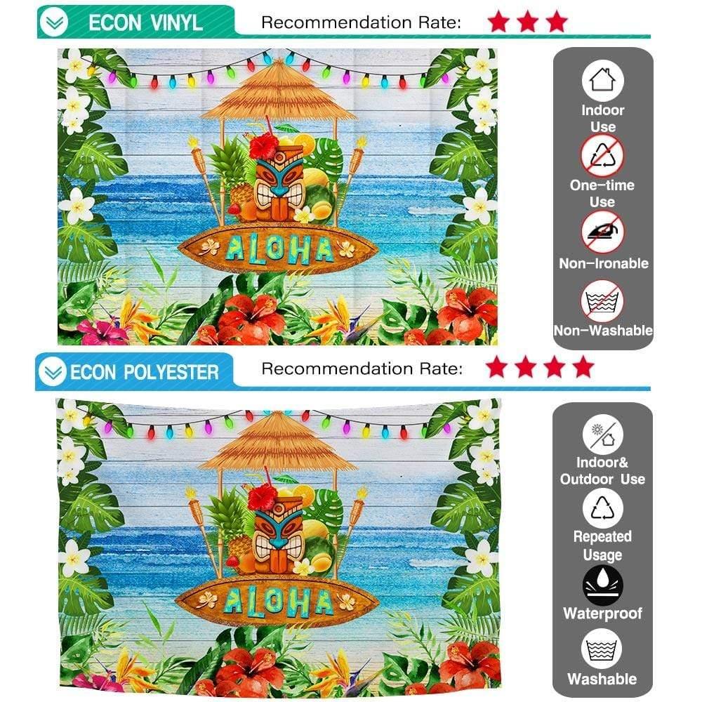 Allenjoy Summer Aloha Luau Party Sea Wooden Backdrop - Allenjoystudio