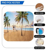 Allenjoy Summer Sandy Beach Coconut Trees Sky Nightfall Backdrop - Allenjoystudio