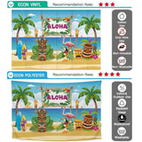 Allenjoy Beach Surfboard Flamingo Coconut Tree Backdrop for Aloha Party - Allenjoystudio