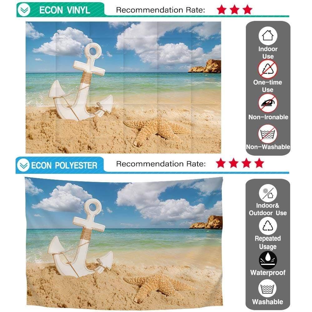 Allenjoy Summer Backdrop Anchor Starfish in Sandy Beach - Allenjoystudio