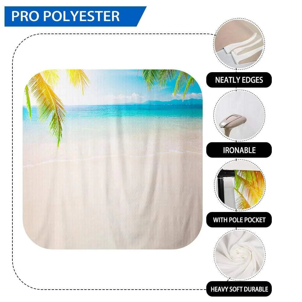 Allenjoy Tropical Coconut Tree Sunshine Blue Sky Beach Backdrop - Allenjoystudio