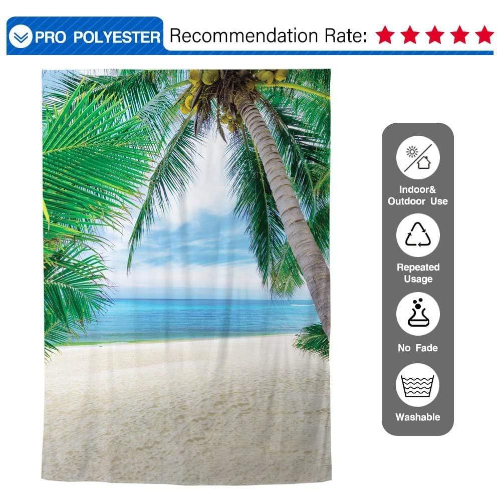 Allenjoy Coconut Tree Sany Beach Photography Backdrop - Allenjoystudio