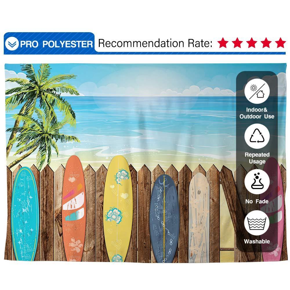 Allenjoy Summer Beach Surfboard Backdrop Hawaiian Seaside Backdrop - Allenjoystudio