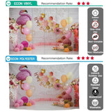 Allenjoy Summer Happy Birthday Flamingo Cake Smash Backdrop - Allenjoystudio