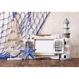 Allenjoy Summer Backdrop Fishnet Lighthouse Starfish for Newborn