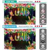 Allenjoy Summer Luau Tropical Floral Glow Birthday Party Backdrop - Allenjoystudio