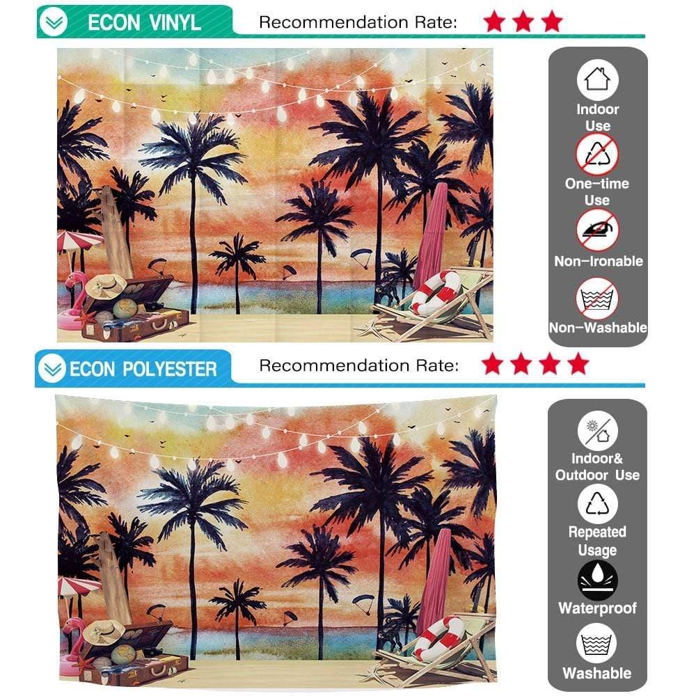 Allenjoy Summer Painting Lighting Sea Coconut Grove Travel  Backdrop - Allenjoystudio