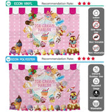 Allenjoy Custom Name Pink Ice Cream Backdrop for Party - Allenjoystudio