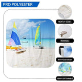 Allenjoy Summer Sea Beach Sailboat Blue Sky Backdrop - Allenjoystudio