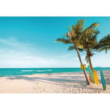 Allenjoy Summer Sandy Beach Tropical Tree Surf Board Backdrop