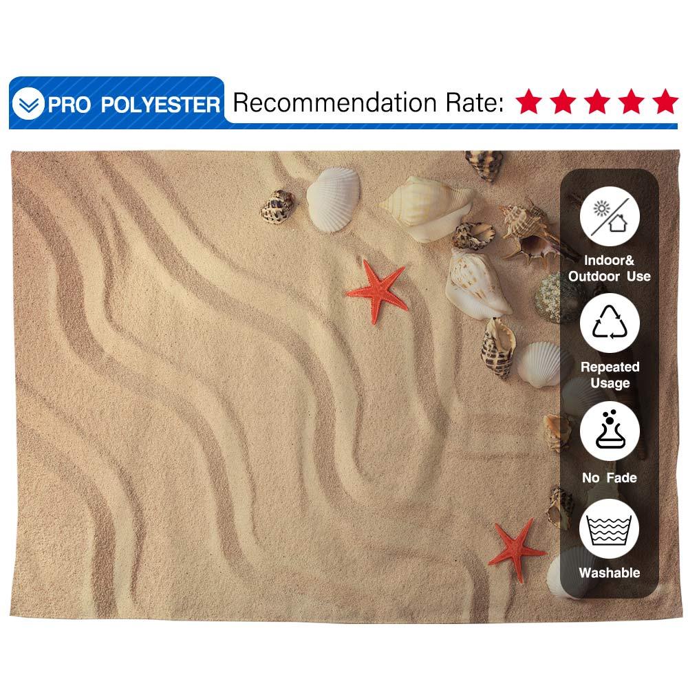 Allenjoy Summer Sandy Beach Shells Wave Backdrop - Allenjoystudio