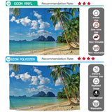 Allenjoy Summer Tropical Seaside Island Palm Trees Blue Sky Backdrop - Allenjoystudio