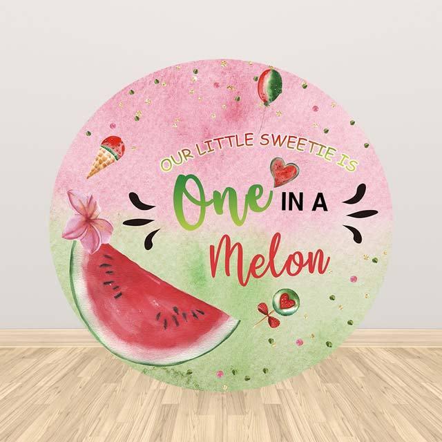 Allenjoy Summer Watermelon Round Backdrop for 1st Birthday - Allenjoystudio