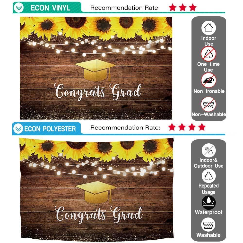 Allenjoy Sunflower Shiny Lights Wood Graduation Background - Allenjoystudio