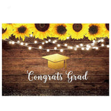 Allenjoy Sunflower Shiny Lights Wood Graduation Background