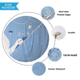 Allenjoy Swan Blue Baby shower Party Banner Tablecloth for Boys - Allenjoystudio
