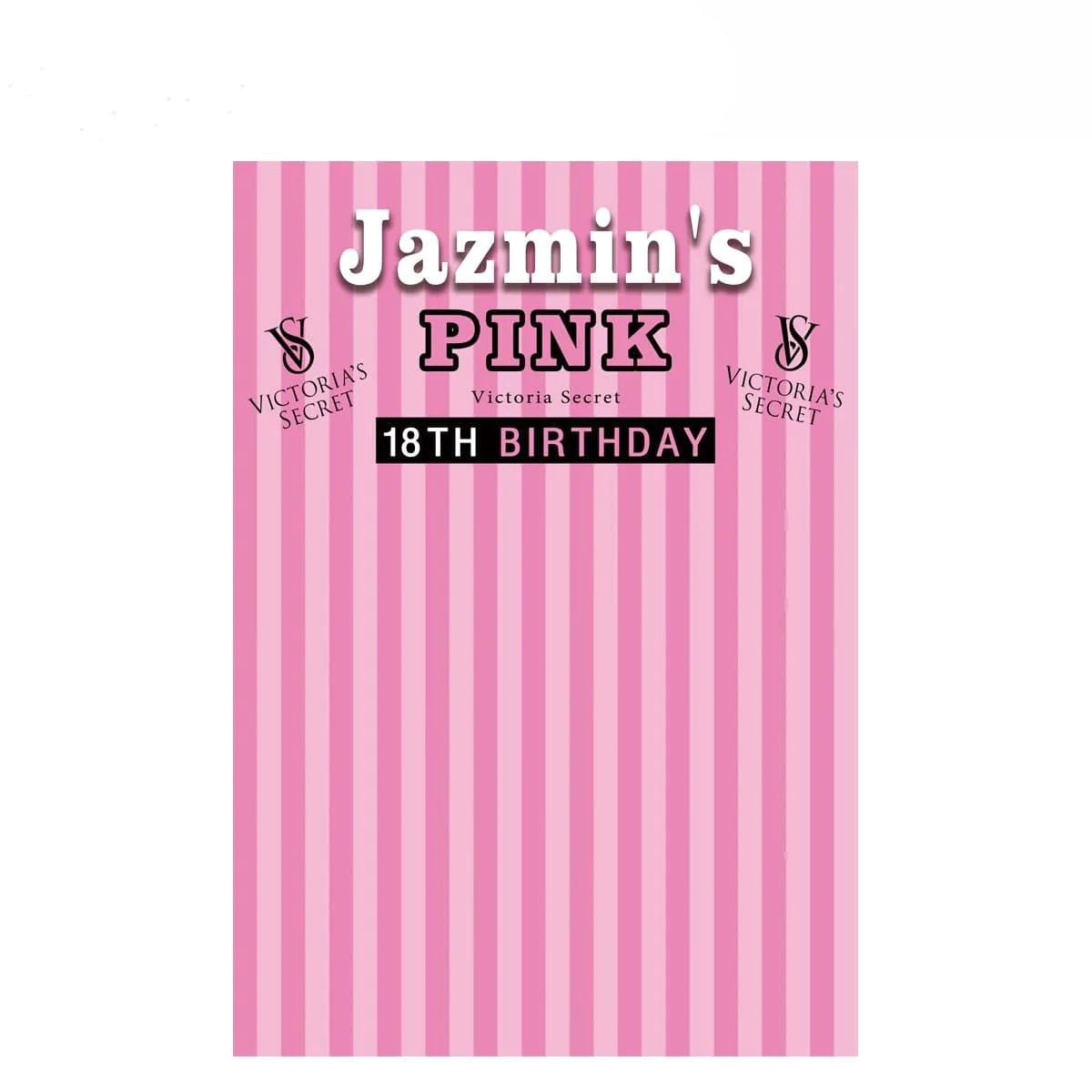 Allenjoy Sweet 18 Pink Stripes Birthday Backdrop for Girls - Allenjoystudio