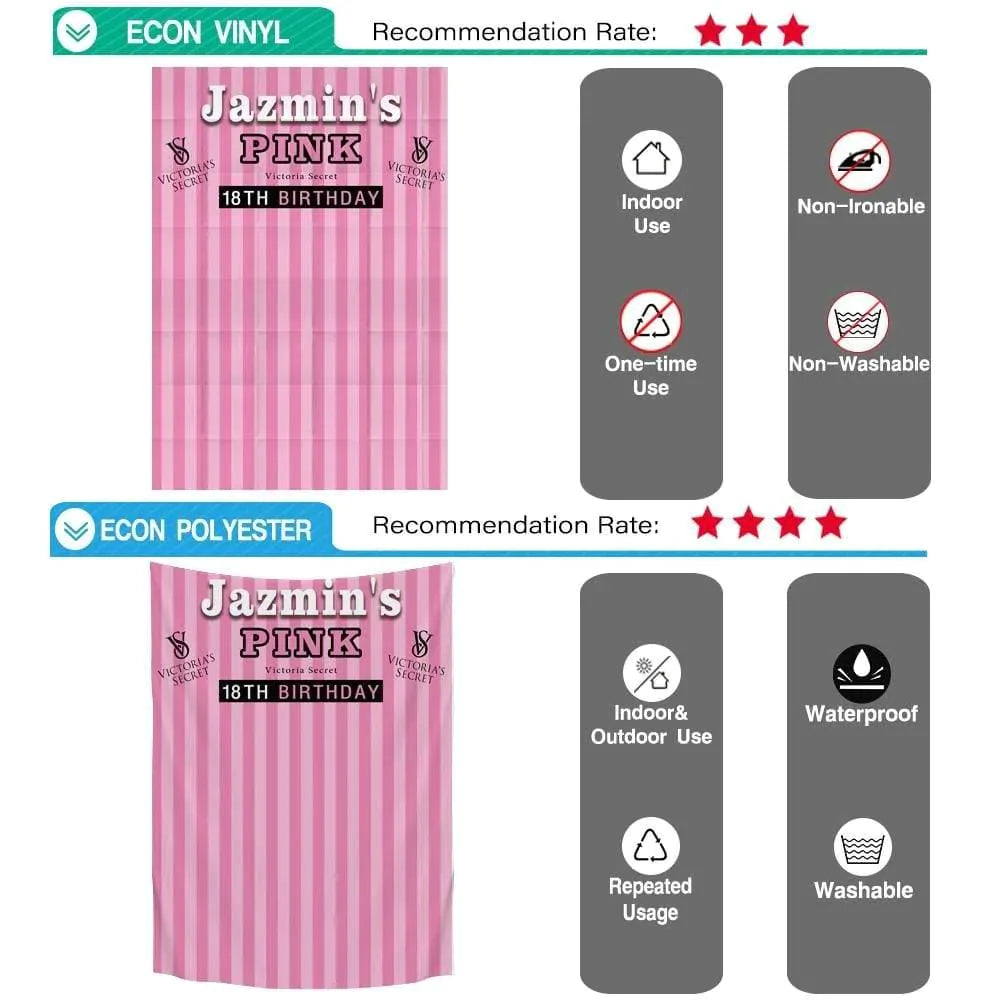 Allenjoy Sweet 18 Pink Stripes Birthday Backdrop for Girls - Allenjoystudio