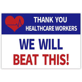Allenjoy Thank you Healthcare Workers Heroes We Will Beat This Garden Sign Banners