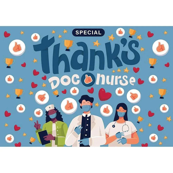 ハシヅメユウヤ   HONOR HEROES POSTER ( NURSE ) Allenjoy Thanks Doc Nurse Like Love Decor Blue Background Banner