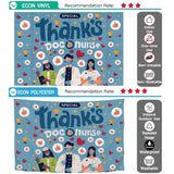 Allenjoy Thanks Doc Nurse Like Love Decor Blue Background Banner for Healthcare Heroes - Allenjoystudio