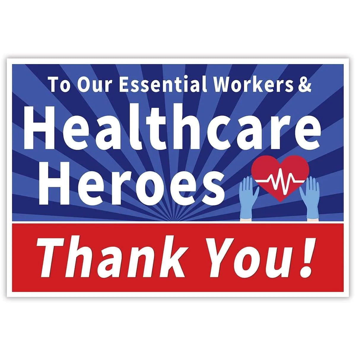 Allenjoy To Our  Essential Employees & Healthcare Workers Heroes  Thank You Garden Sign Banners - Allenjoystudio